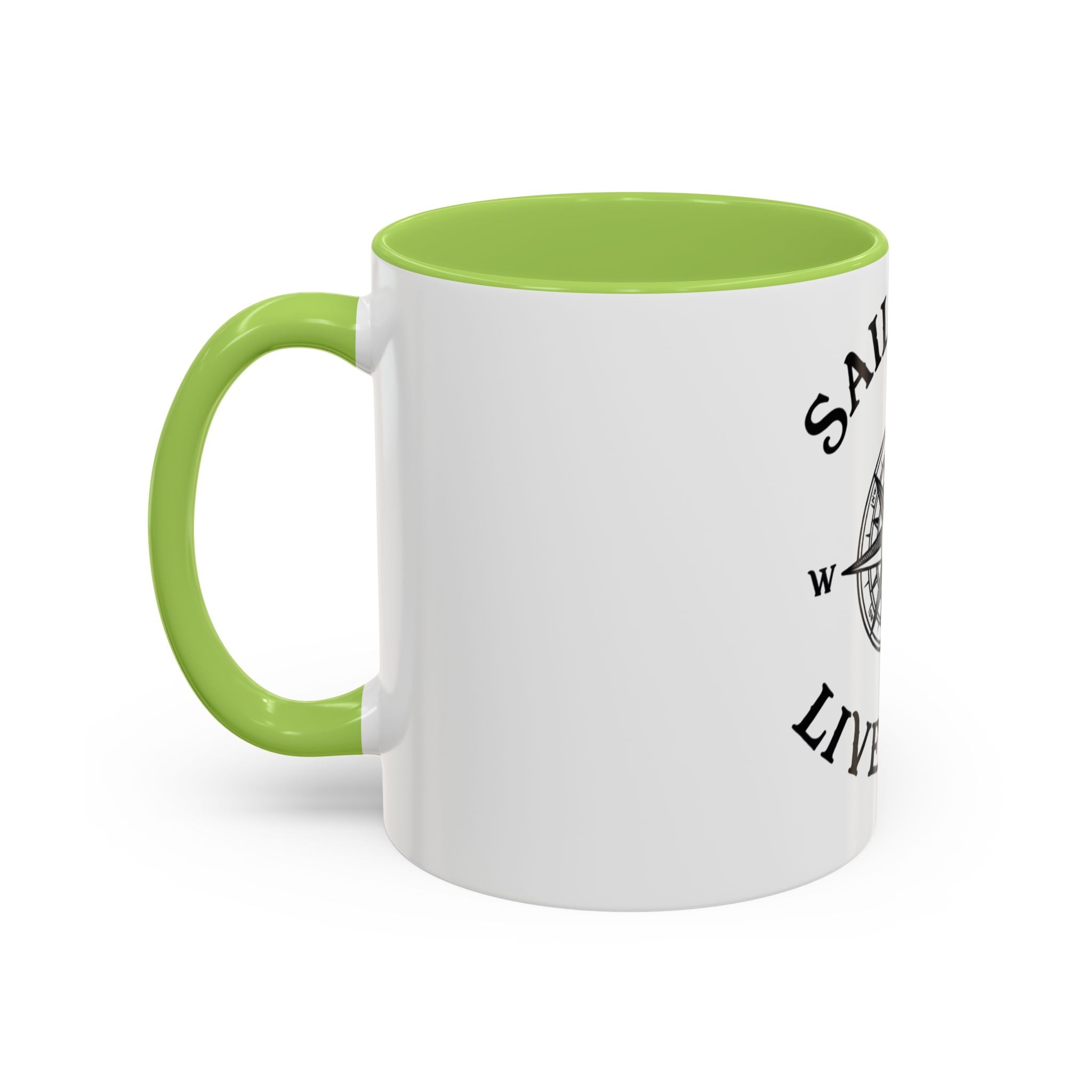 Coffee Mug — “Sail Fast Live Slow” Nautical Compass Bitcoin Accent Mug