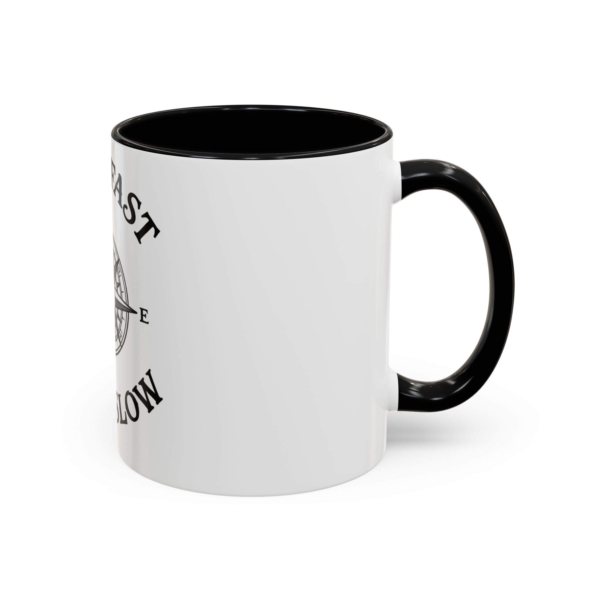 Coffee Mug — “Sail Fast Live Slow” Nautical Compass Bitcoin Accent Mug