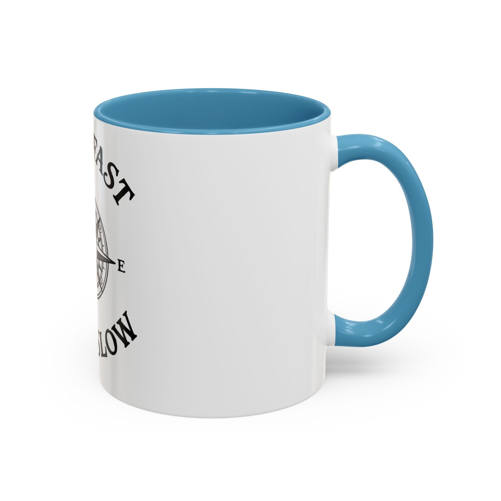 Coffee Mug — “Sail Fast Live Slow” Nautical Compass Bitcoin Accent Mug