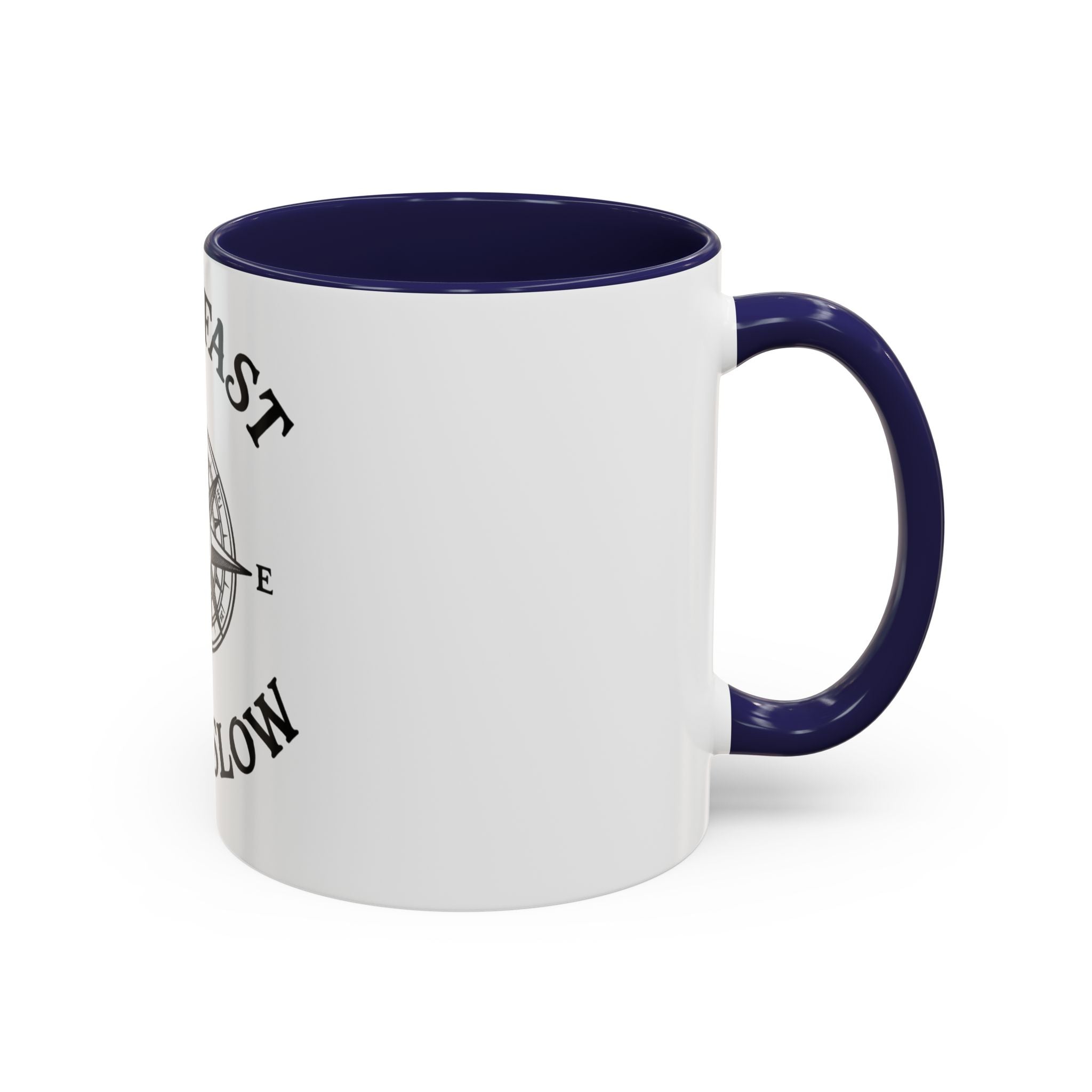 Coffee Mug — “Sail Fast Live Slow” Nautical Compass Bitcoin Accent Mug