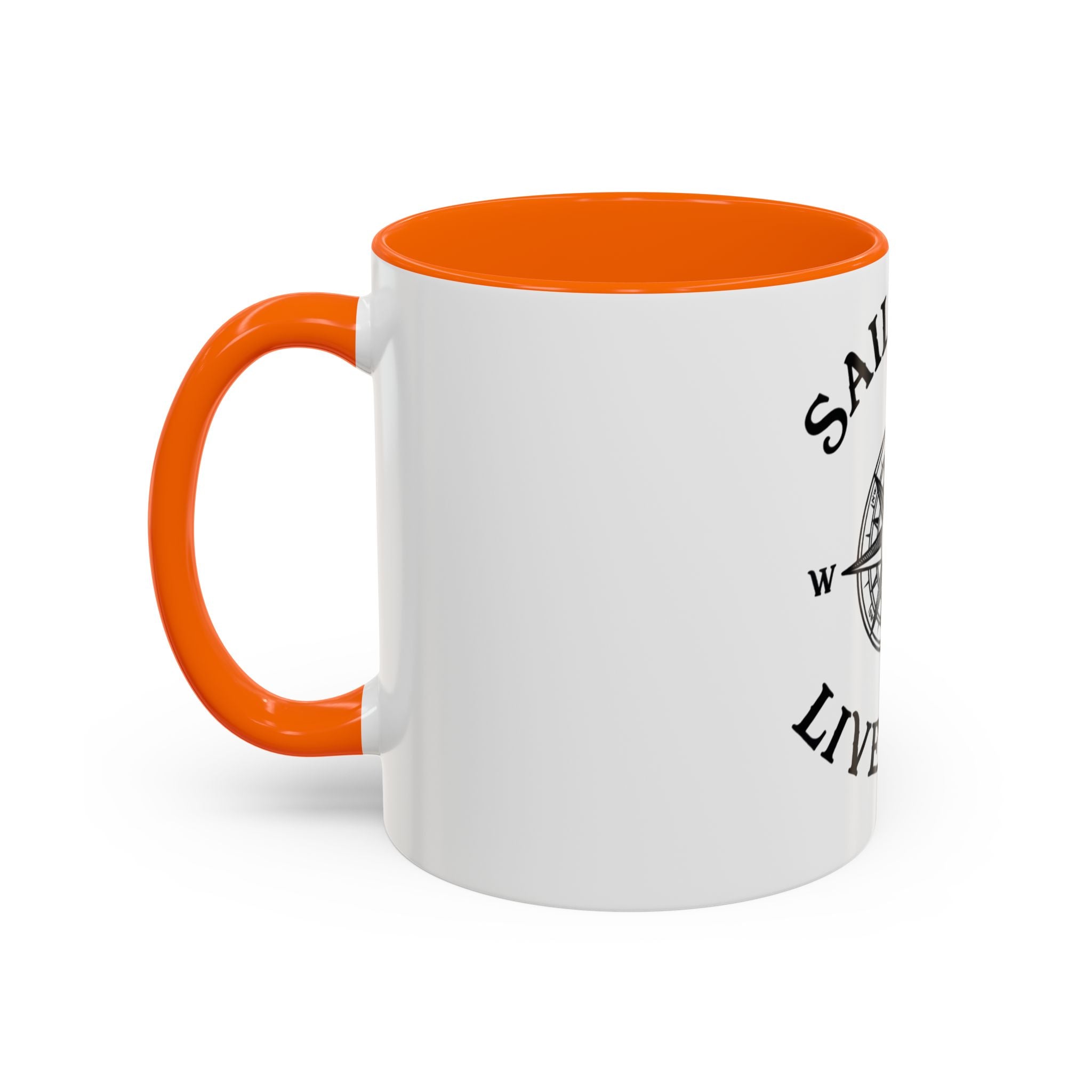 Coffee Mug — “Sail Fast Live Slow” Nautical Compass Bitcoin Accent Mug